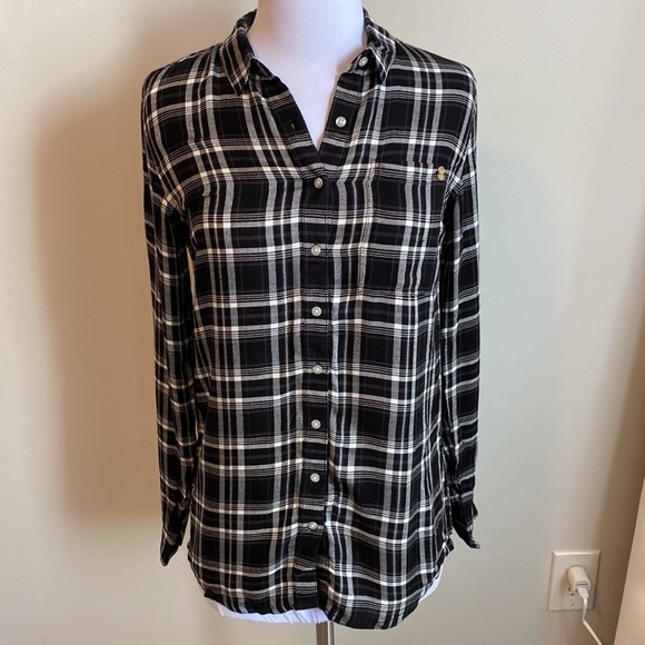 SuperDry Maya Supersize Shirt Black White Check - Picture 3 of 10